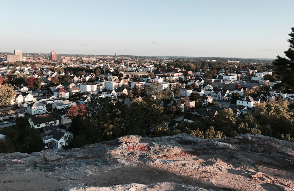 North View looking towards the city of Manchester, NH.